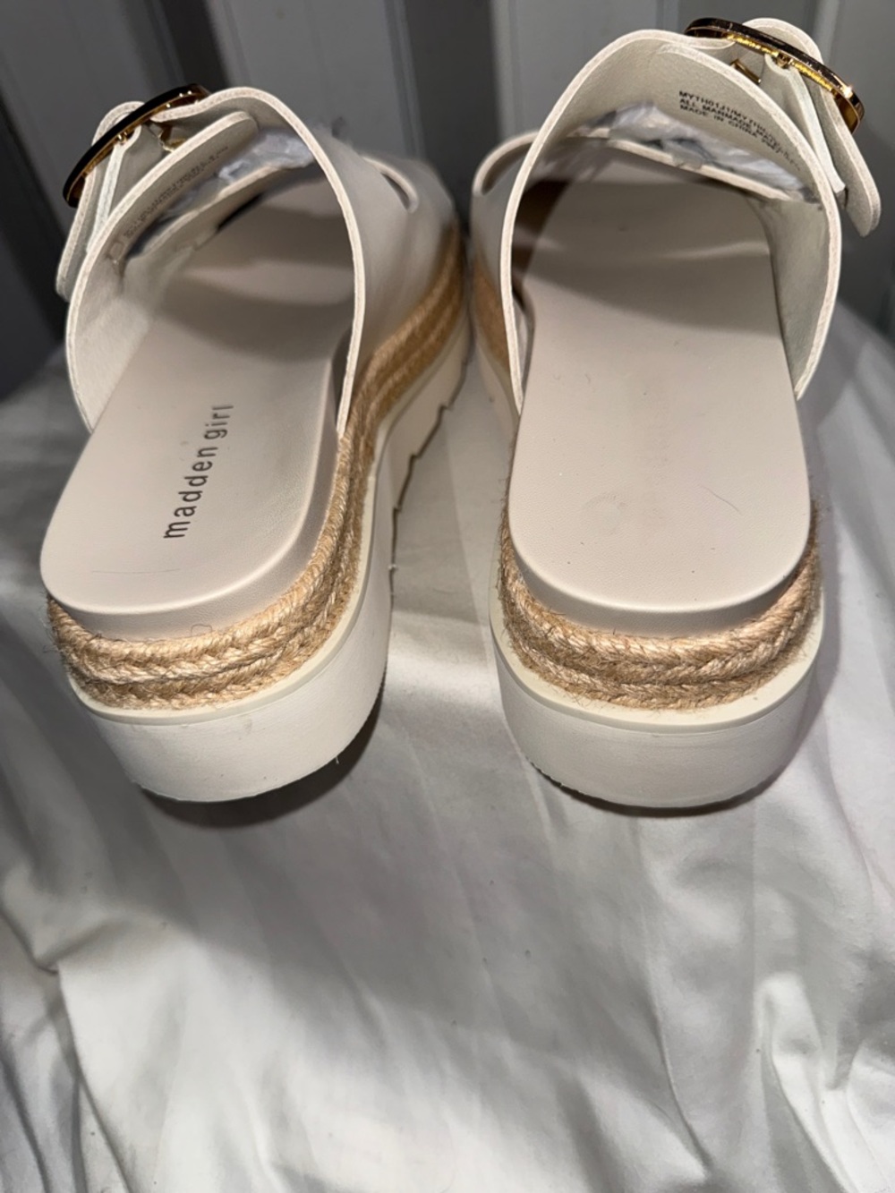 NWOT - Madden Girl Mythical Platform Sandals. Bone Color. Size: 8.5 - Picture 3 of 4
